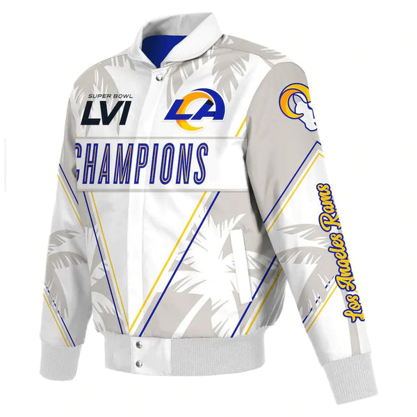 Los Angeles Rams Super Bowl LVI Champions Leather Full-Snap Jacket-Roy