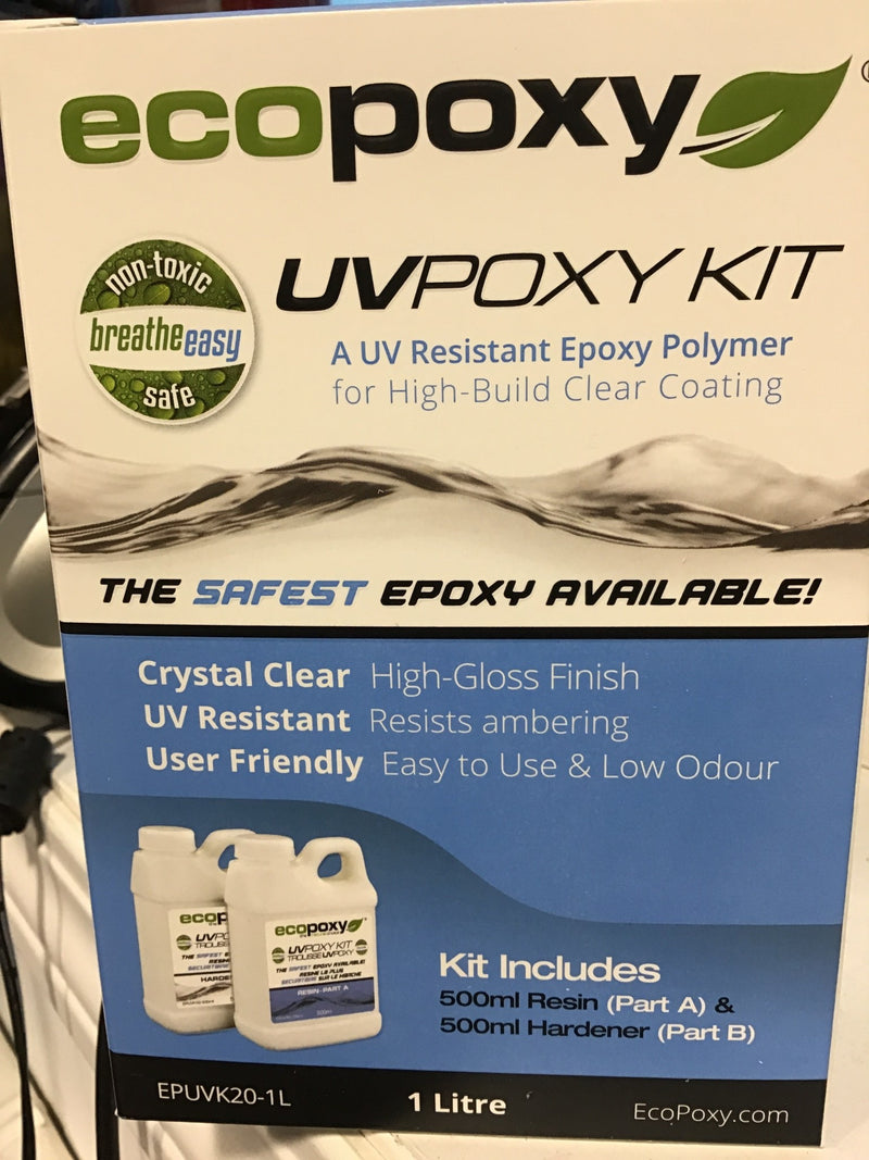 EcoPoxy UVPoxy Kit- UV Resistant Epoxy Polymer- 1Litre