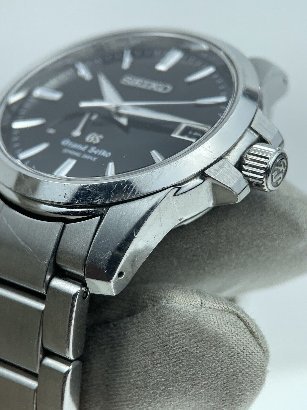 GRAND SEIKO Spring Drive Date Black SS Men's Watch SBGA027 – Birmingham  Luxury Watches