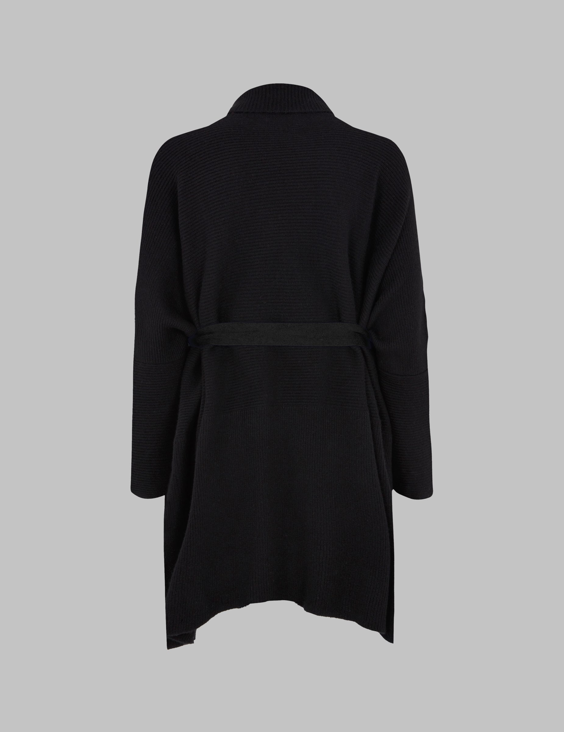 Long black belted on sale cardigan