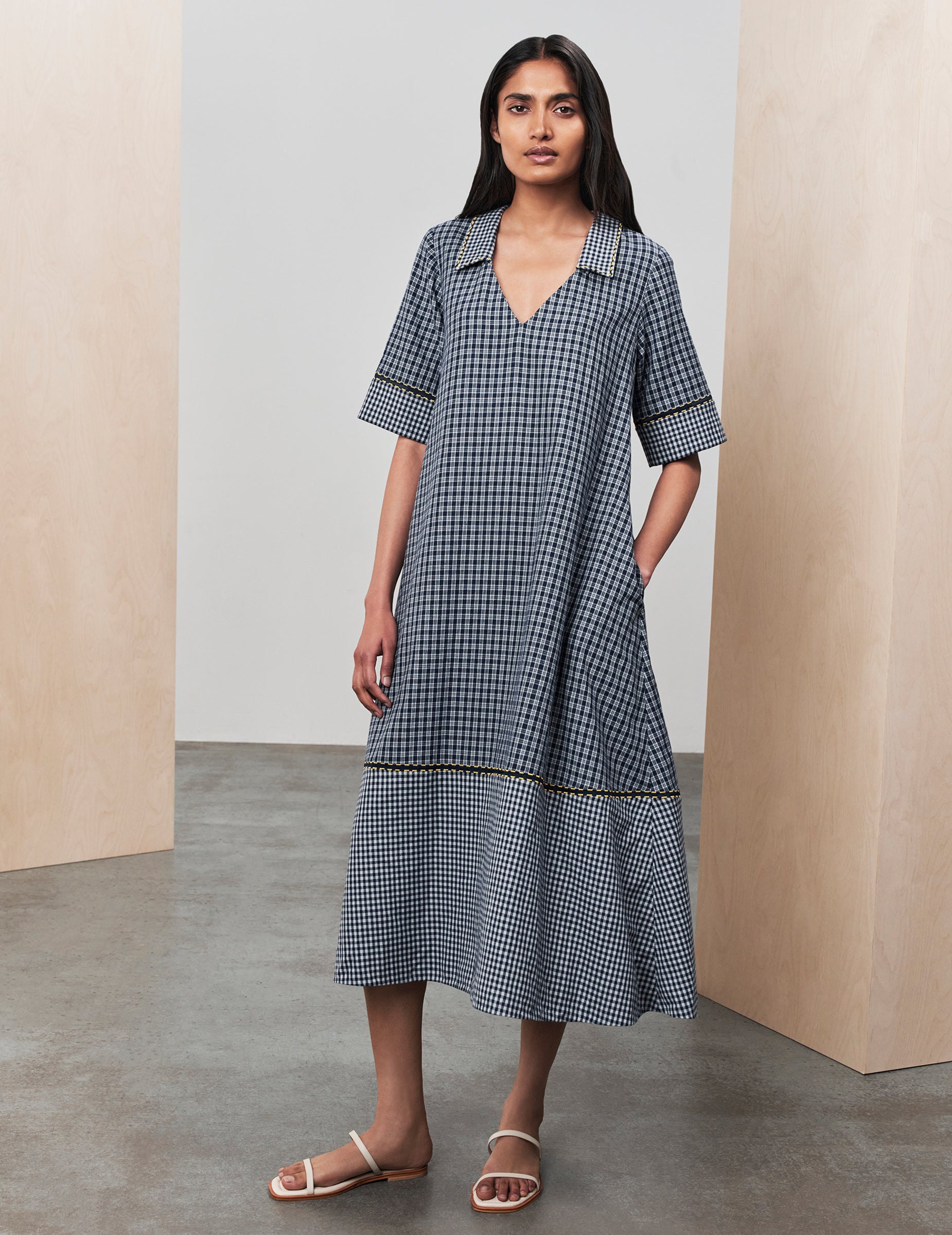 Printed Habotai Silk Ryka Maxi Shirt Dress