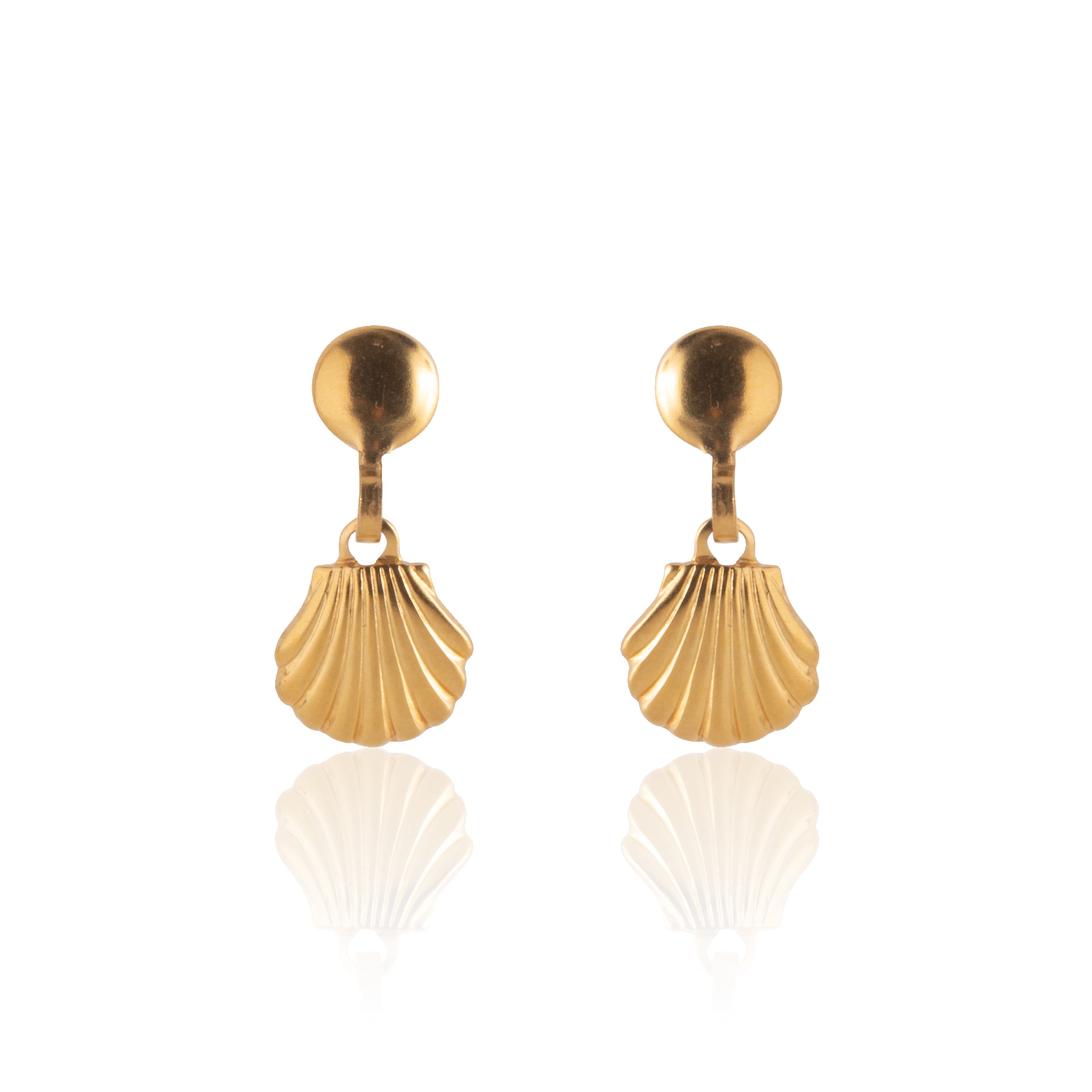 Gold Sea Shell Drop Earrings