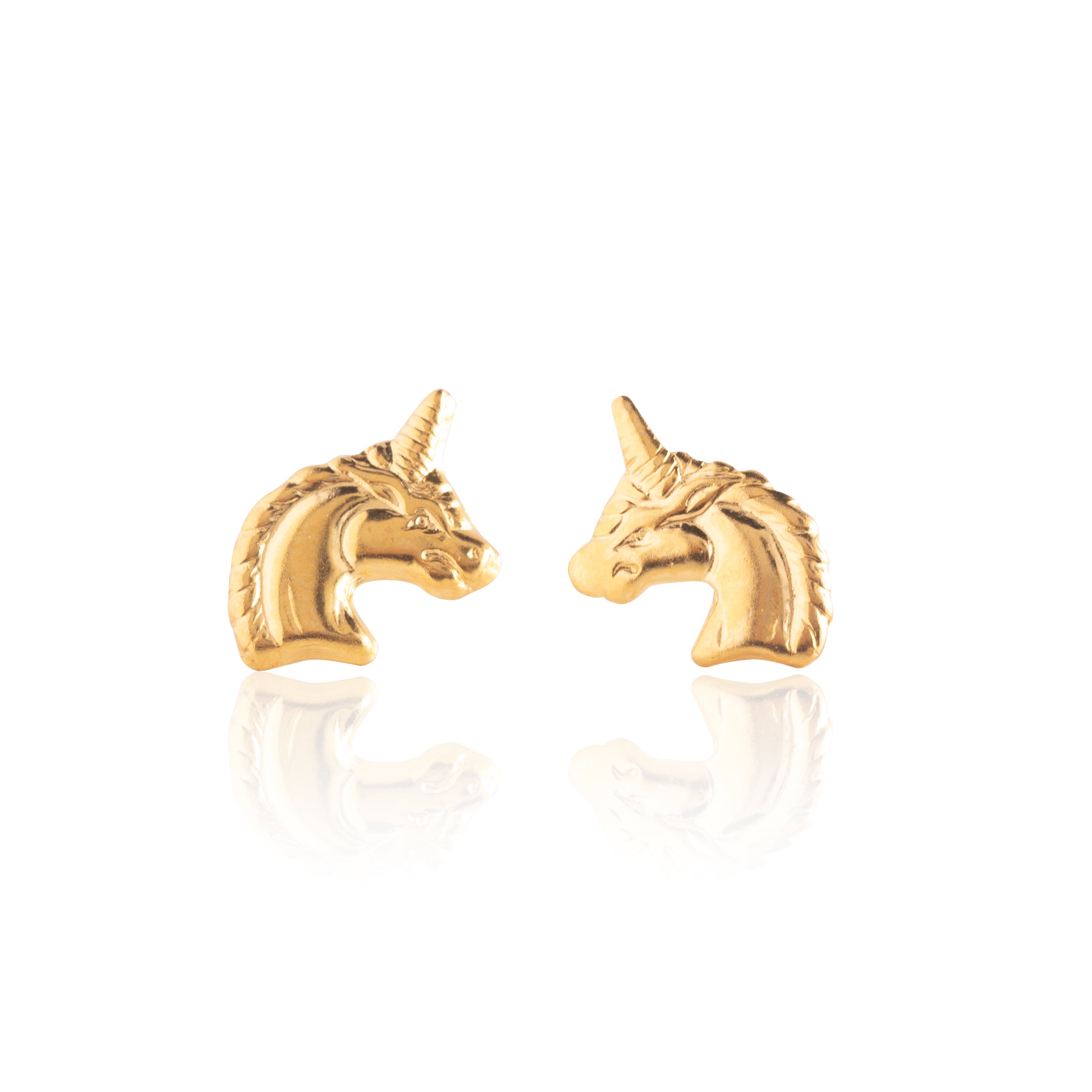 Gold UNICORN Stud Earrings