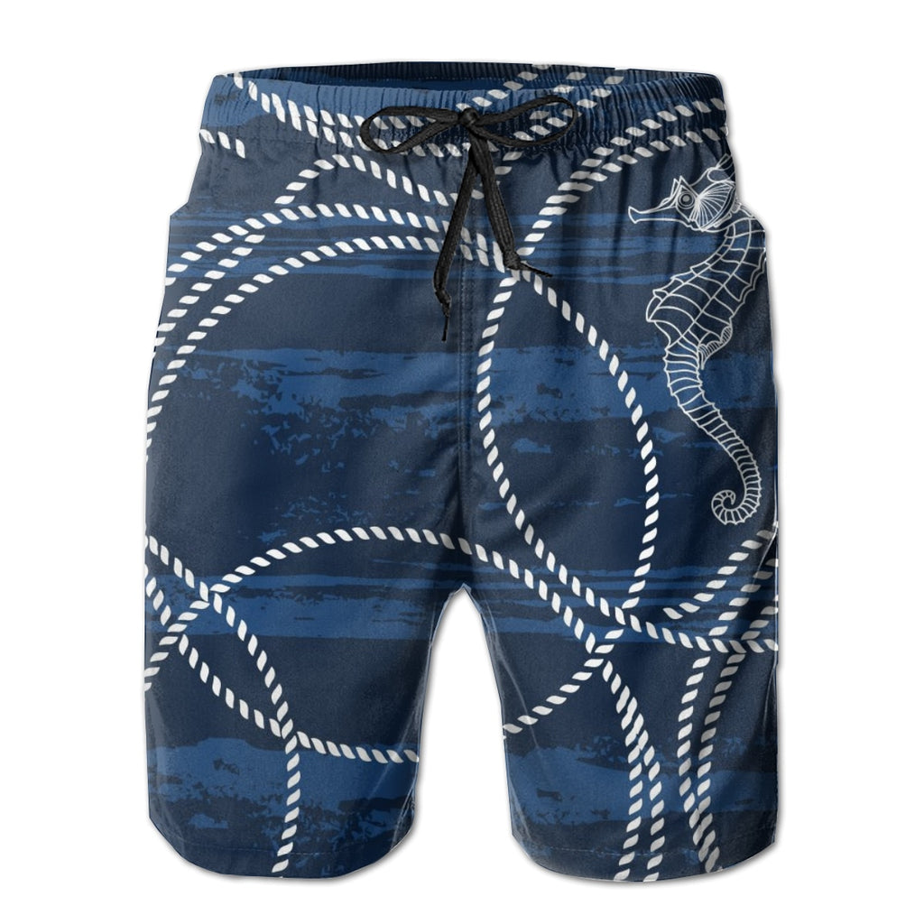 Swimwear Shorts Men: Seahorse Navy Blue – Diving Specials Shop