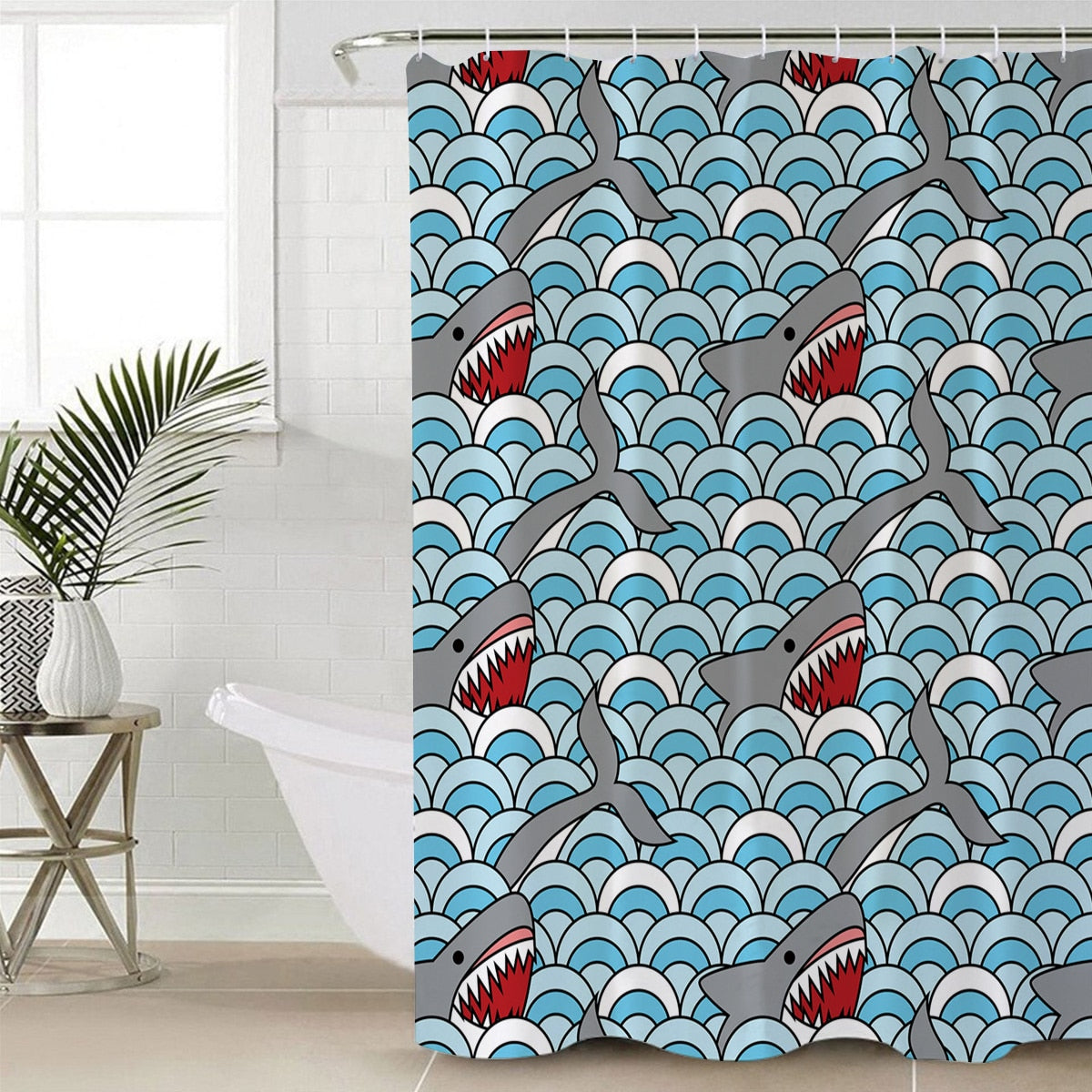 Shower Curtain: Shark Pattern – Diving Specials Shop