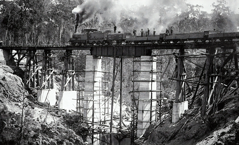 Railroad image black and white