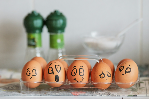 Photo of eggs with different emotions