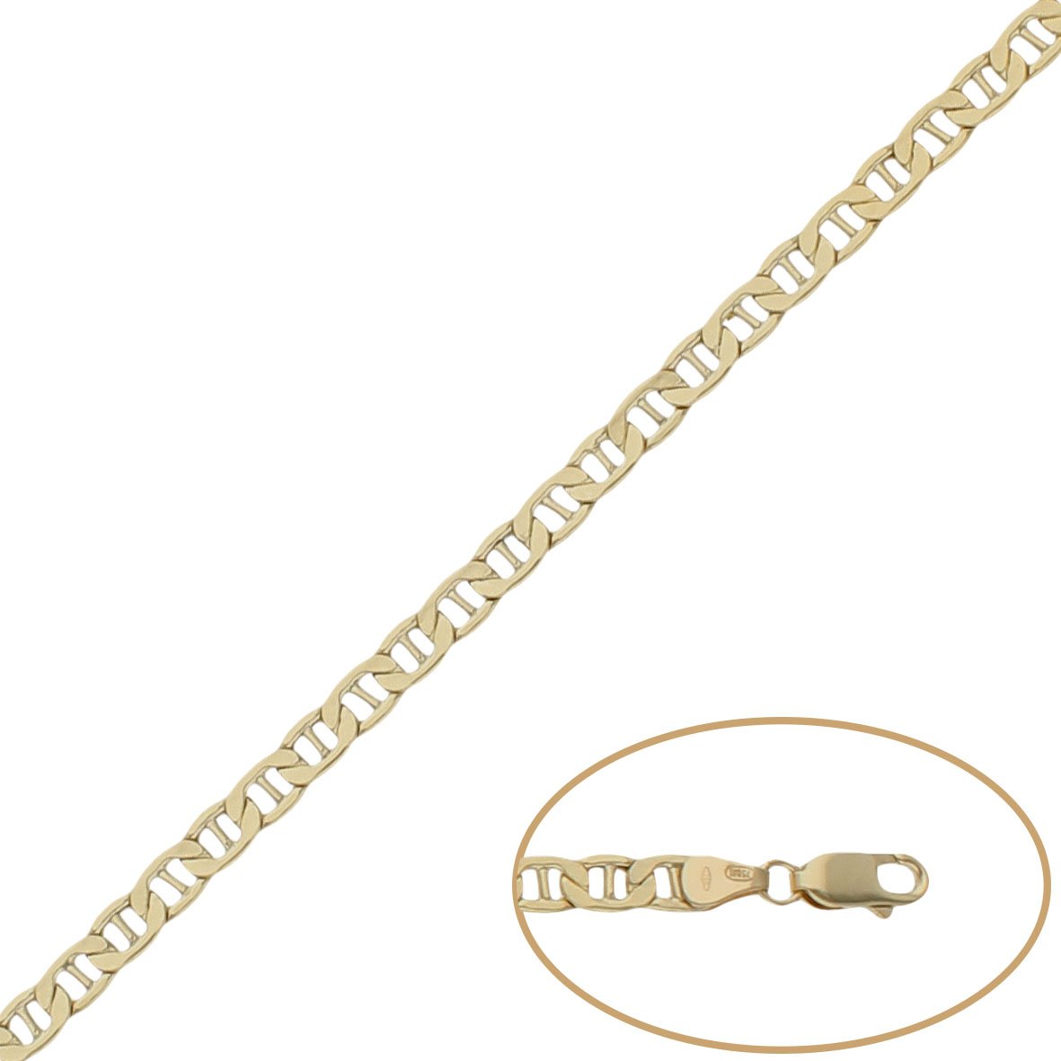 ▷ Cadena oro 18K eslabon tipo Ancla 4mm para hombre – Zeller