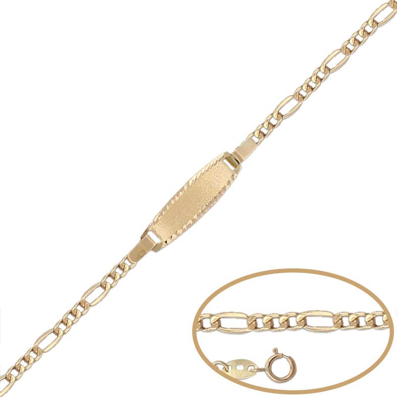 Pulsera esclava de 18k cadena Fígaro 13cm para mujer – Joyeria Zeller