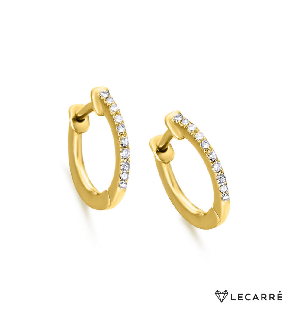 ▷ Pendientes Aros oro 18K Lecarré con diamantes para mujer – Joyeria Zeller