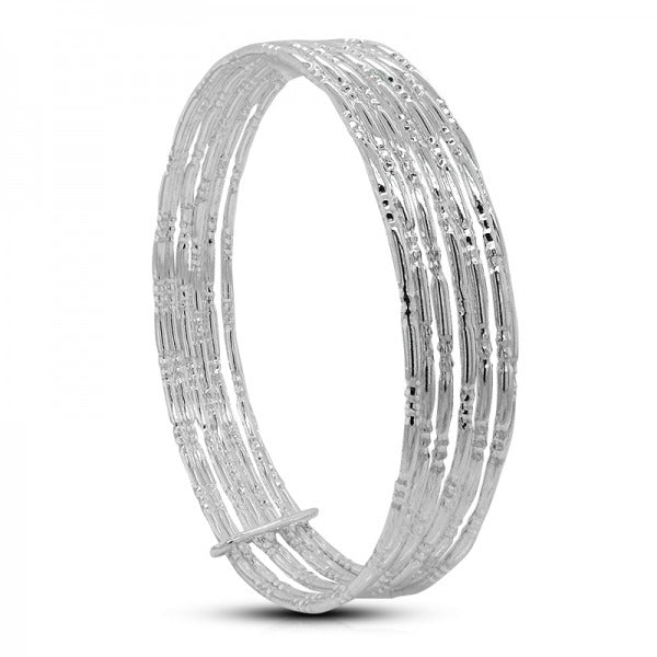 ▷ Aros de plata rígida tallada para mujer Comprar pulsera – Joyeria Zeller