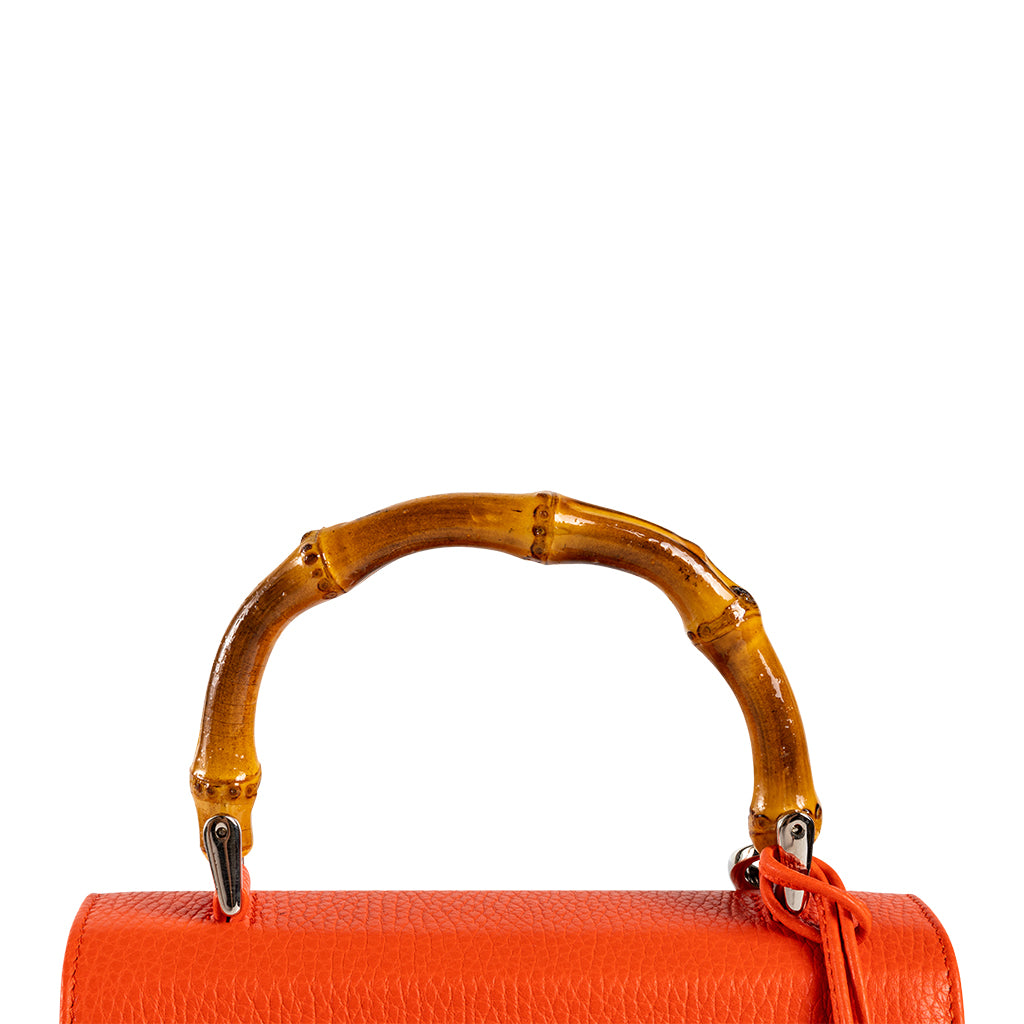 Sara Red - Leather Top Handle Bag | MIRTA