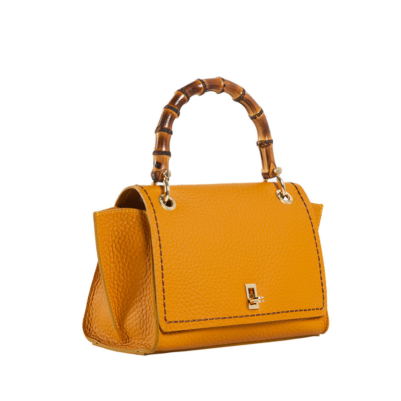 Posillipo Gaiola Mustard - Leather Crossbody Bag | MIRTA