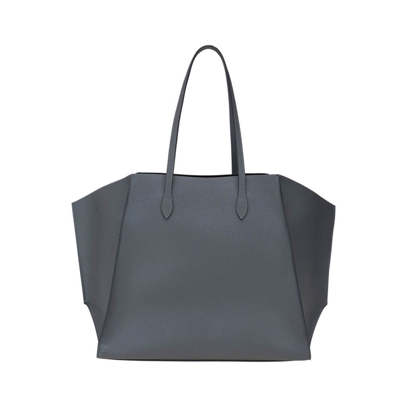 Gemma Grey - Grained Calfskin Leather Tote Bag | MIRTA