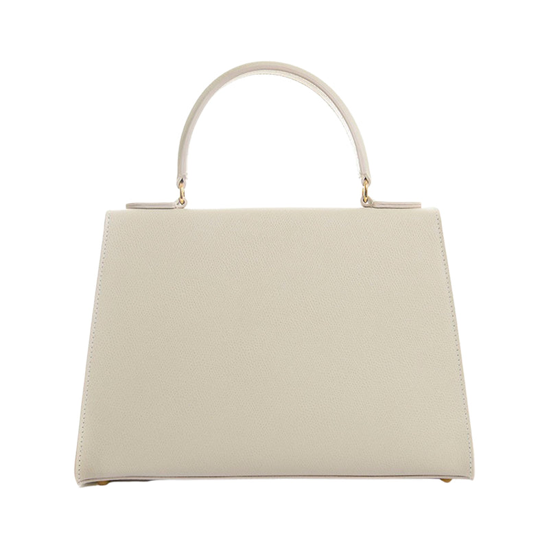 Licia Big Ash Grey - Palmellato Leather Top Handle Bag | MIRTA