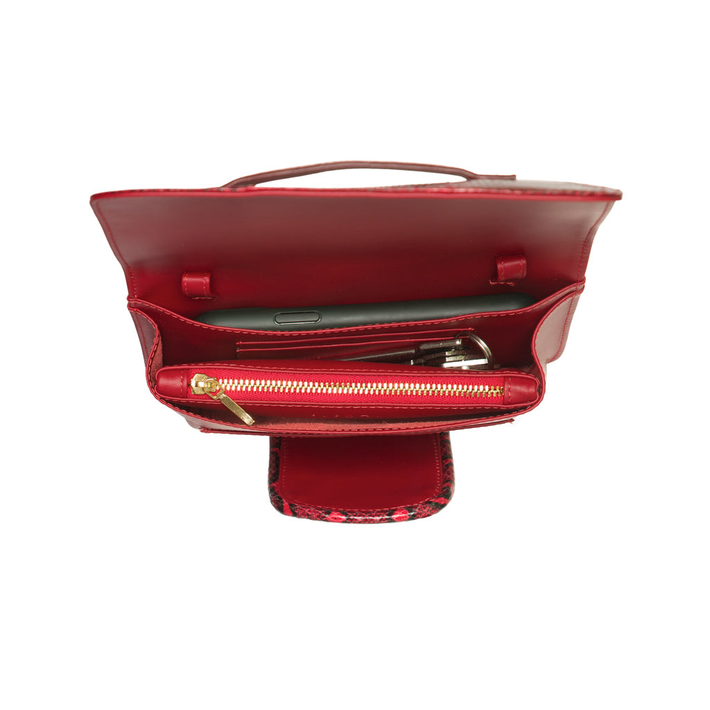 Giada Luxury Red - Ayers Snakeskin Clutch Bag | MIRTA