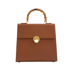 Lucrezia Acorn - Calfskin Leather Top Handle Bag | MIRTA