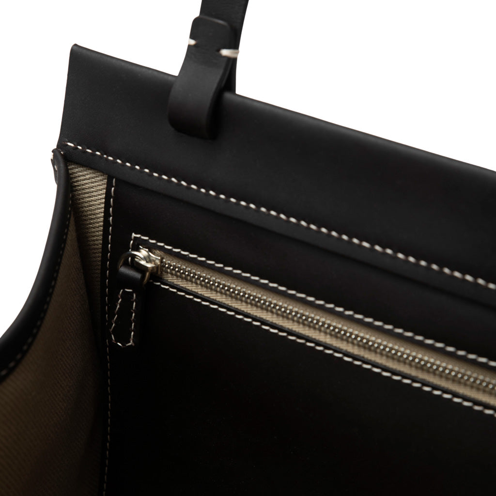 Milvia Beige - Calfskin Leather Tote Bag | MIRTA