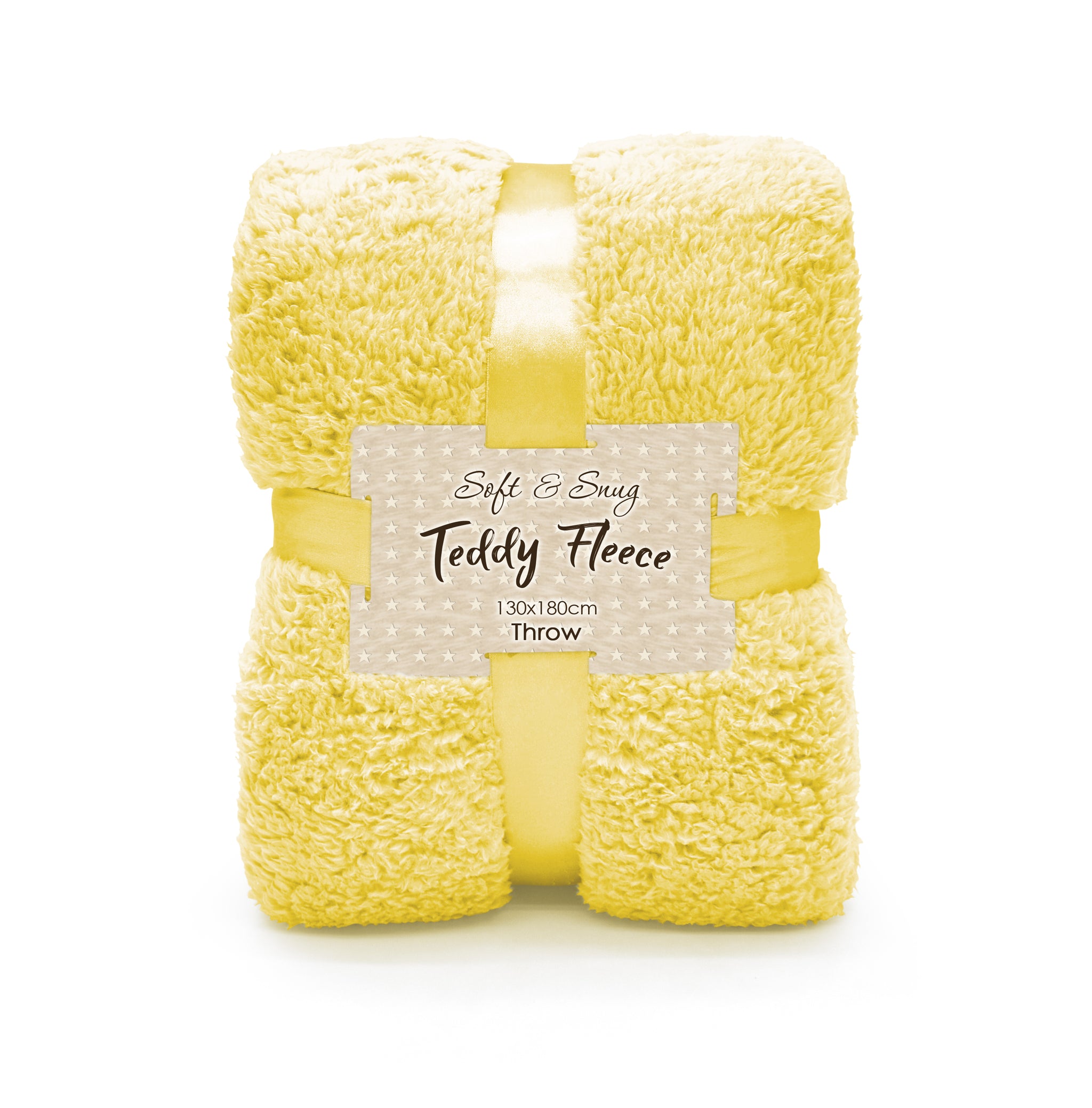 Yellow Sherpa Fleece Throw | Teddy Bedding