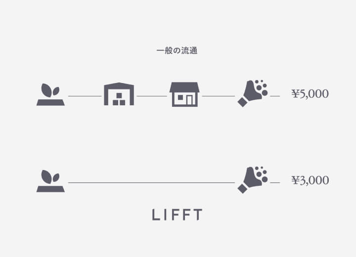 LIFFTの流通と一般の流通