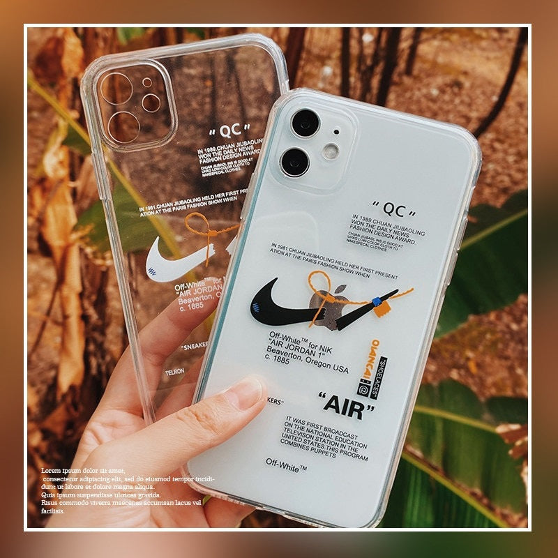 clear nike off white phone case