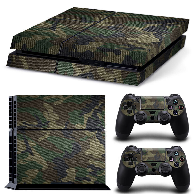 Camouflage PS4 Vinyl Skin Decal For Console and Controllers 2 Pieces Sticker