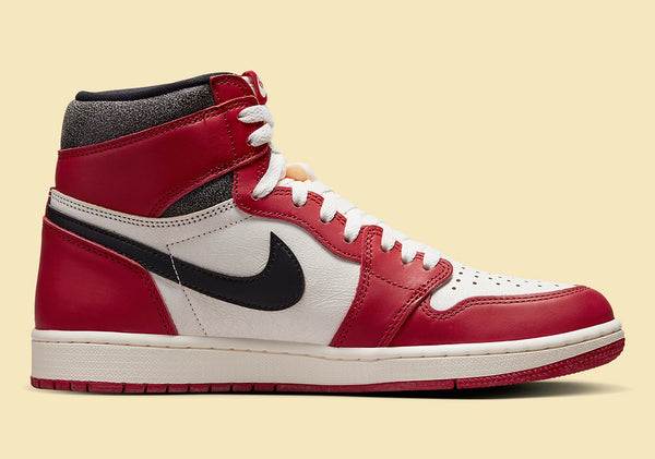 Air Jordan 1 red, white and black Lost & Found sneaker