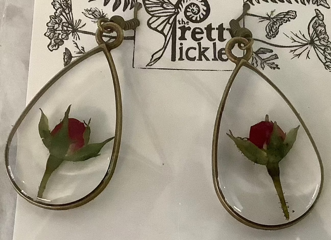 June Birth Flower Earrings Rose