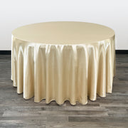 120 inch Satin Round Tablecloth Champagne - Bridal Tablecloth