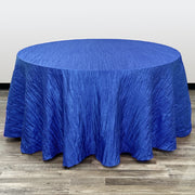 132 inch Crinkle Taffeta Round Tablecloth Royal Blue - Bridal Tablecloth