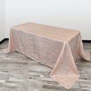 90 x 156 inch Crinkle Taffeta Rectangular Tablecloth Blush