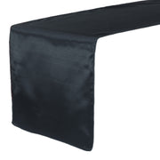14 x 108 inch Satin Table Runner Black - Bridal Tablecloth