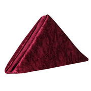 20 Inch Crushed Velvet Cloth Napkins Burgundy (Pack of 10)