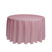 108 inch Polyester Round Tablecloth Dusty Rose - Bridal Tablecloth
