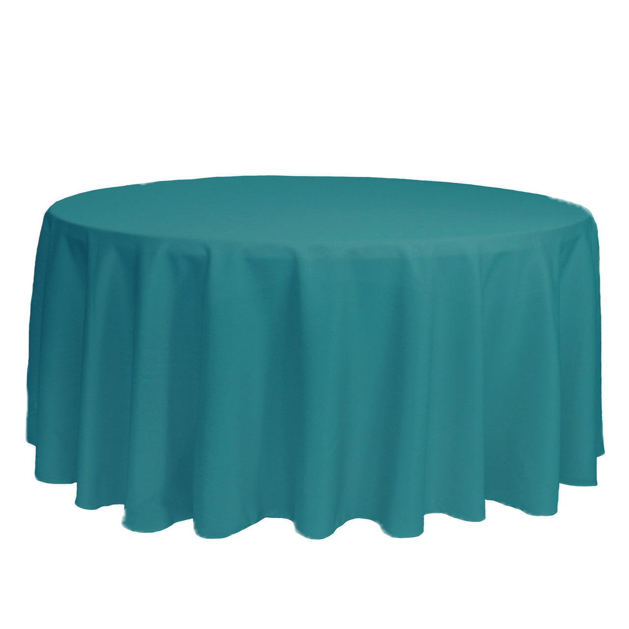 132 Inch Polyester Round Tablecloth Teal Bridal Tablecloth