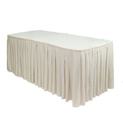17 ft x 29 inch Polyester Pleated Table Skirt Ivory - Bridal Tablecloth