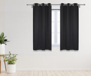 42 X 63 Inch Blackout Polyester Curtains with Grommets Black - 2 Panels - Bridal Tablecloth
