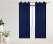 42 X 84 Inch Blackout Polyester Curtains with Grommets Navy Blue - 2 Panels - Bridal Tablecloth