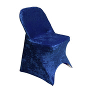 Velvet Spandex Folding Chair Cover Navy Blue