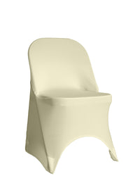 Stretch Spandex Folding Chair Covers Ivory