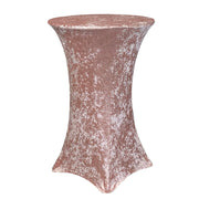 Velvet Spandex 30 Inch Highboy Cocktail Round Table Cover Blush