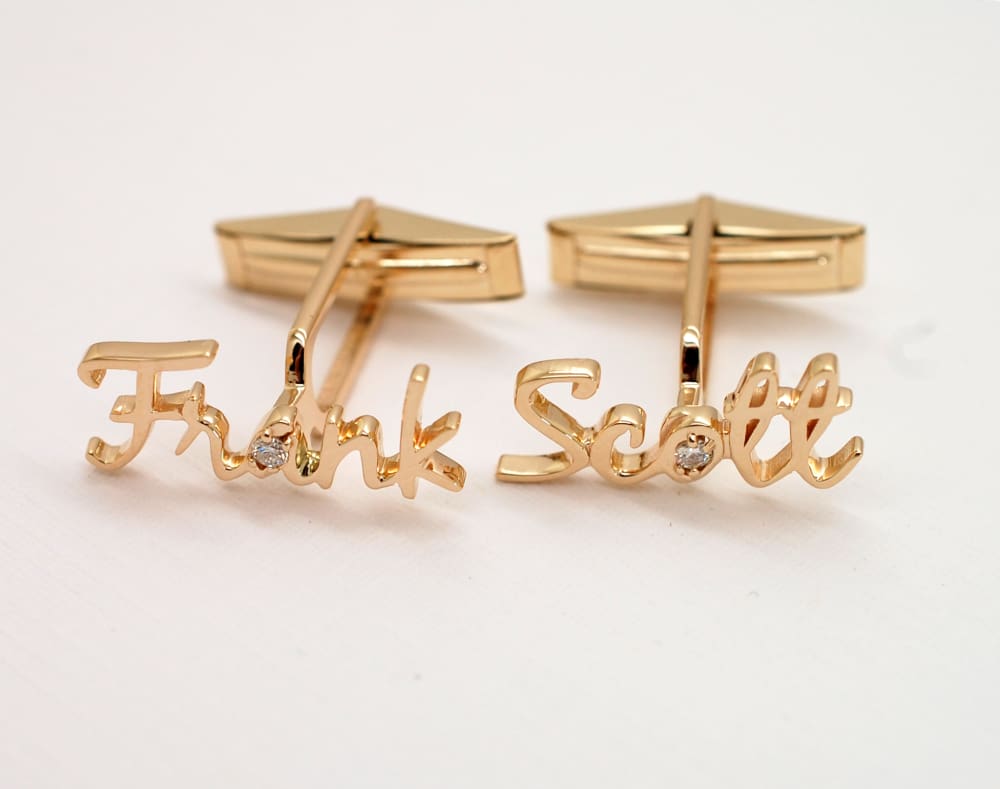 Personalized Cufflinks with Handwriting custom sterling silver or solid gold  – Fine Jewelry by Anastasia Savenko