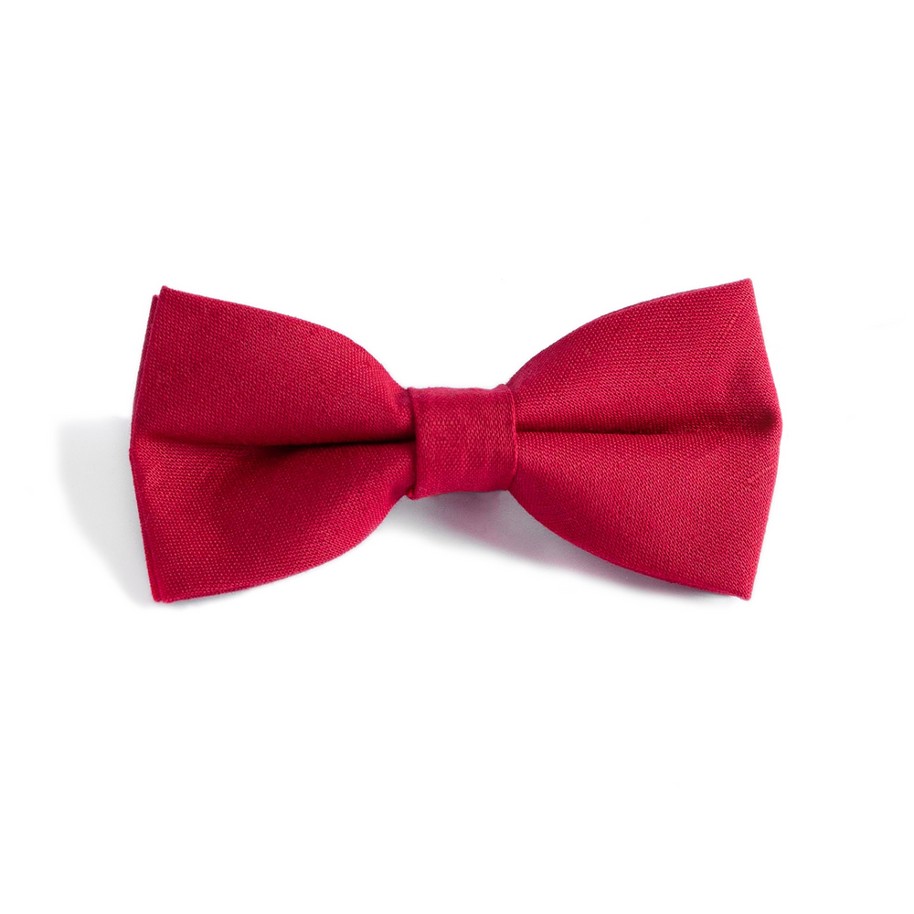 Black Bow Tie for Weddings Pre-Tied Cotton/Linen | Groomsman Gear Kraft Gift Box