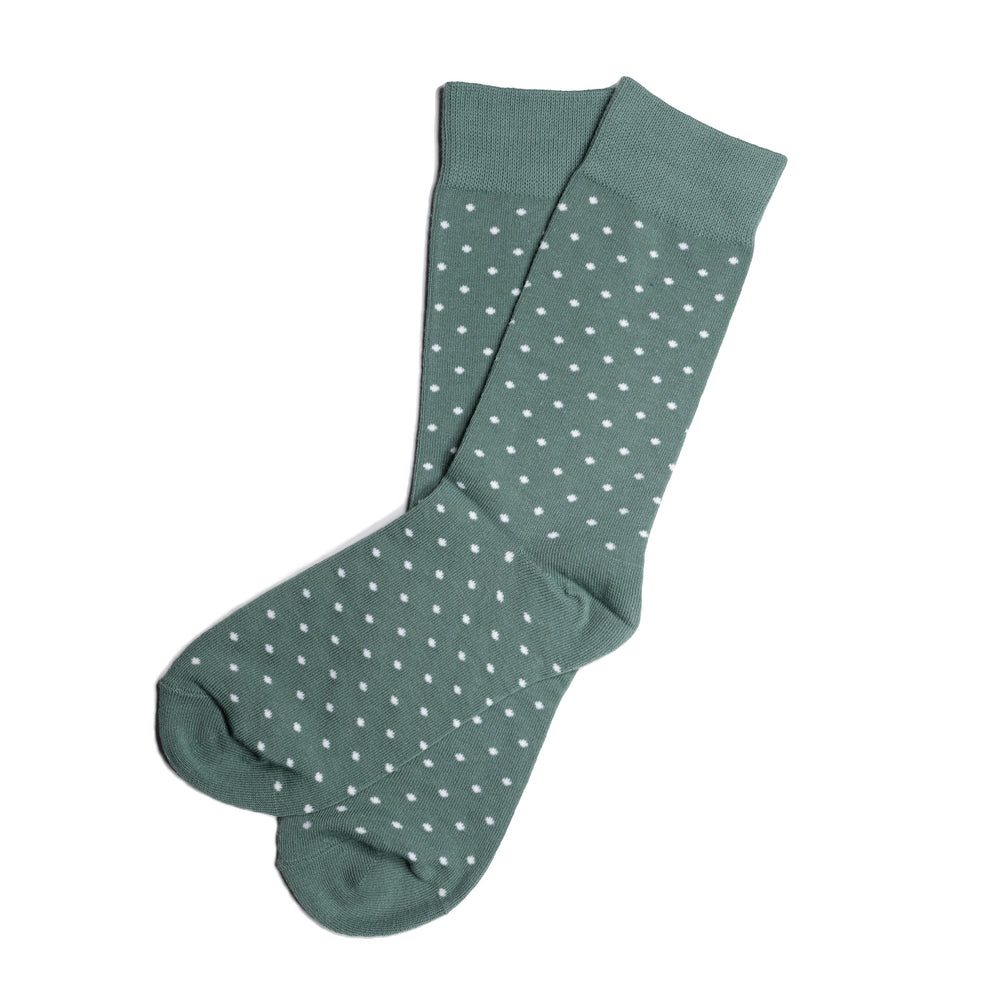 Hunter Green Polka Dot Dress Socks