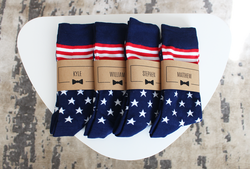 USA Flag Groomsmen Socks