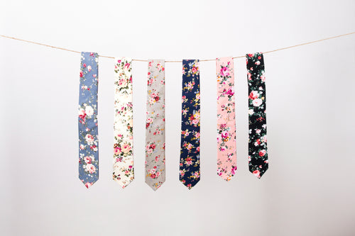 Floral Wedding Ties for Groomsmen