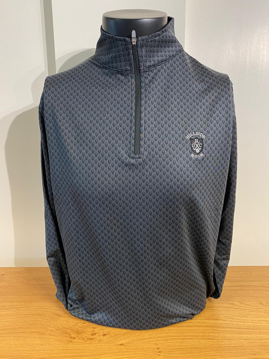 Peter Millar Skull Perth Performance Grey Quarter-Zip | Mid Layers