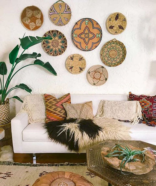 Paniers ronds muraux avec des motifs mandala sublimes
