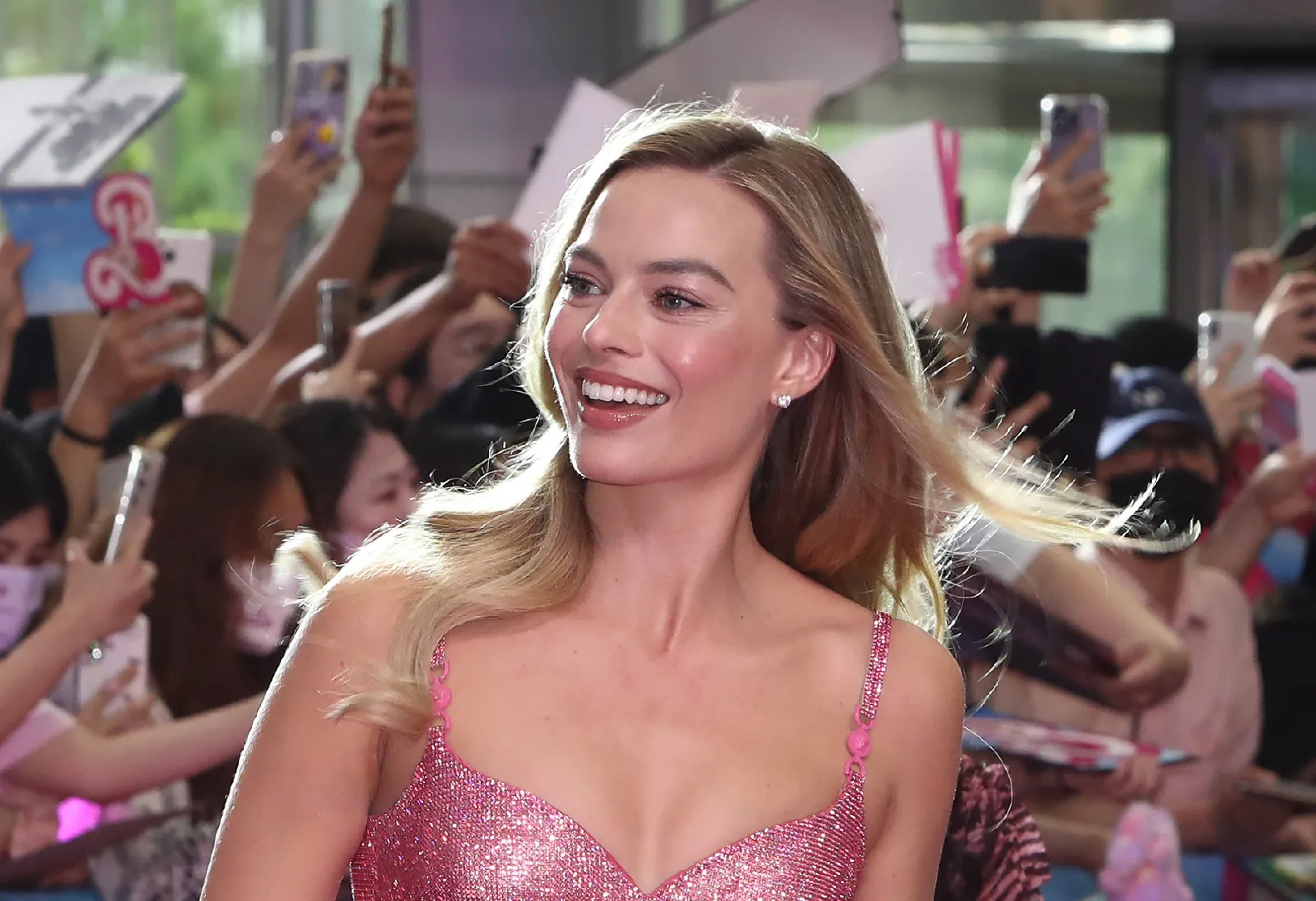 Margot Robbie en los estrenos de Barbie