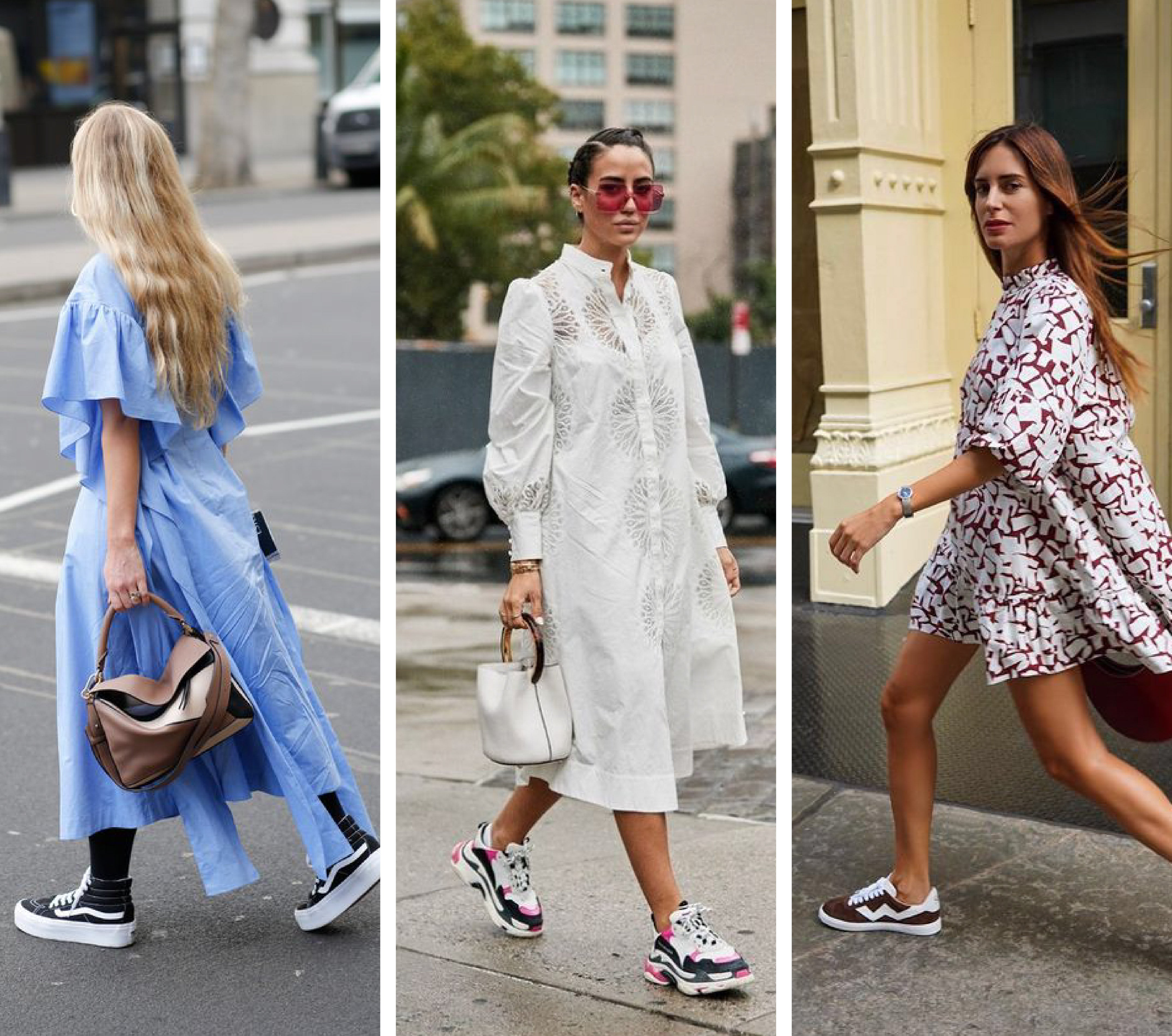 Outfits a la moda con vestidos cortos con tenis